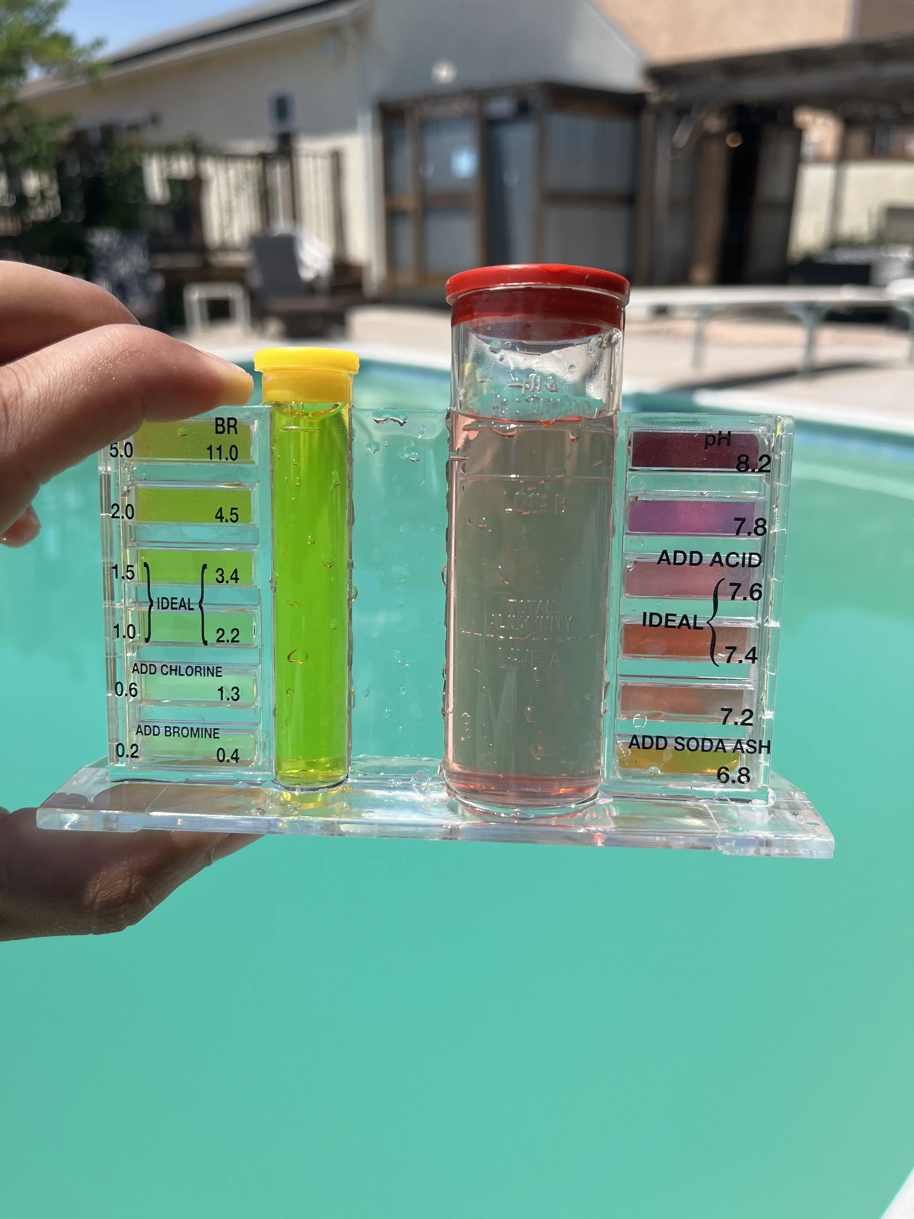 Pool water chemistry testing kit