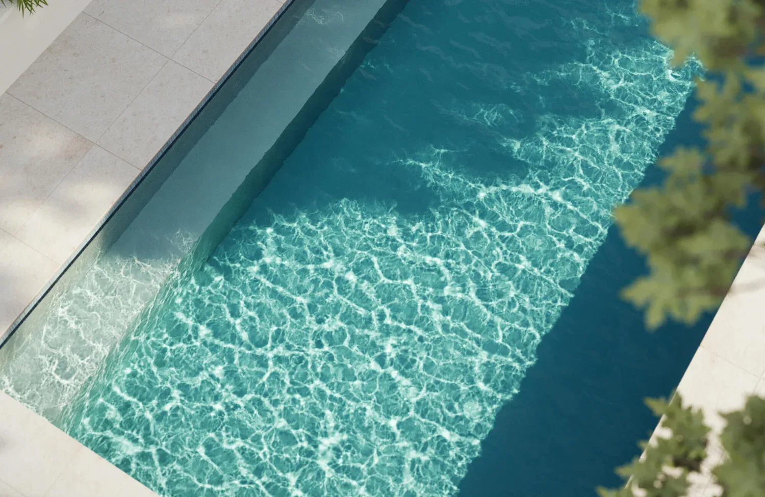 Backyard swimming pool serviced by GK Swimming Pools in Encino, CA