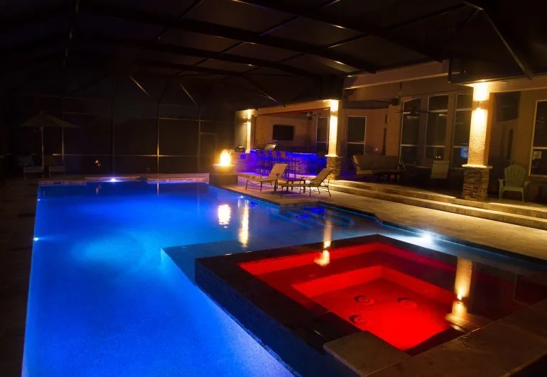 Backyard swimming pool serviced by GK Swimming Pools in Woodland Hills, CA